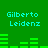 Green background with cyan text 'Gilberto Leidenz' and green bar graphs in two , showing animated bar height changes