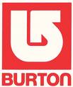 Red square icon with large white stylized 'B' logo and red text 'BURTON' below it on a gray background.
