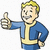 Pixelated cartoon character with blonde hair giving a thumbs-up gesture in blue and yellow outfit.