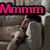 Animated sequence showing a person lying on a couch with text overlays changing from "Mmmm" to "Fangirls..." while the person's pose shifts slightly.
