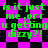 Green pixelated text reads 'is it just me, or r u getting dizzy?!' over shifting black and magenta backgrounds with alternating checkerboard and diamond patterns.