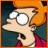 Animated contact sheet of Fry from Futurama showing sequential mouth movements and text variations across 23 frames in a 5x5 grid layout with orange borders.