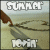 Pixelated image with 'SUMMER' text at top and 'MOM' text at bottom, depicting a brown object pouring liquid into a body of water under a light sky.