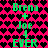 A static image with a bright pink background patterned by black heart shapes, featuring green text reading "Brena + Joe 4 EVER" repeated twice in vertical alignment.
