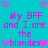 Pixelated cyan background with pink and purple text reading 'My BFF and I are the blondes' surrounded by heart symbols.