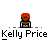 Pixelated avatar with red hair and dark skin, paired with text variations of 'Kelly Price' underlined in red, displayed