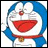 A 48x48 pixel animated buddy icon featuring Doraemon on the left and