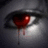 A pixelated close-up of a pale face with a single red eye and blood dripping from it, next to bold red text reading 'INSPI(RED)' on black background.