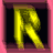 Animated contact sheet of eight yellow 3D letter R icons in pink frames with black backgrounds, showing progressive animation from blurry to sharp.