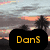 Animated sequence showing a sunset beach scene with palm trees, transitioning from a full view to a cropped version with reduced detail.
