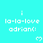Pixelated cyan background with repeated white text and heart symbols arranged in a pattern