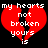 Red broken heart with white text on black background, two identical frames side-by-side.
