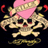 Pixelated skull with crossed bones, pink heart, and banner reading 'I LOVE YOU' on black background with red accents.