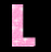 A static pink L-shaped icon with pixelated texture and subtle animation changes between two frames, displayed on a black background.