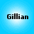 Four identical circular icons arranged in a , each displaying the name 'Gillian' in bold black text on a light blue gradient background