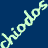 A 48x48 pixel animated buddy icon featuring the band name "Chiodos" in stylized light green text on a dark blue background, with a separate grayscale contact sheet frame showing an indistinct character silhouette.