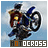 Animated sequence of a motocross rider on a blue bike against a cloudy sky, with text "MOTOCROSS" below.