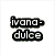 A pixelated image of a person with red hair wearing a black top and red arm warmers, with text reading 'ivana-dulce' in the top-left corner.