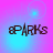 Four identical display '8SPARKS' text over a pink and blue gradient background with light blue circular highlights