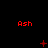 Red pixelated text 'Ash' repeated across a black background with animated red symbols changing in each