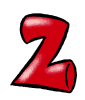 Red 3D-rendered Z-shaped icon with black outline, glossy surface, and rounded ends on white background.
