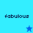 Four blue display the word 'fabulous' in pixelated text with a star icon; two stars alternate between dark and light blue