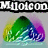Pixelated rainbow-colored mountain with water waves below, labeled 'Moleon' in white text on black bars above and below the image.
