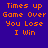 Pixelated orange text on purple background with white rectangular overlays changing position across frames.
