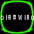 Four identical green square frames with rounded corners arranged in a on a black background, each containing white pixelated text