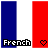 Pixelated French flag-themed icon with 'French' text and heart symbols in various states.