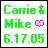 Static pixelated icon with green text and a purple heart symbol on a light background.