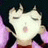 Pixelated anime-style character with closed eyes and open mouth on left, next to black background with white text "Anime IM" above cursive "com" on right.