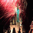Animated sequence showing a castle with red smoke, transitioning from 'Disney Fan' text to 'Too BIG' text.