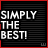 nine identical black with red borders, each displaying the text "SIMPLY THE BEST!" with varying letter color changes
