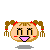 Four pixel-art frames of a cartoon character's face with pigtails, showing expression changes across the animation sequence.