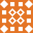 A static grid of white geometric shapes on an orange background, featuring four diamond-shaped and six square-shaped icons arranged in a 4x4 layout with one central empty space.