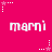 A static image with a bright pink background featuring repeated white text 'marni' and small white star icons with dotted lines.
