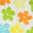 Pixelated flower pattern with orange, green, blue, and yellow flowers on white background; blue text 'ur cute...' appears in upper right.