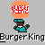 Pixelated icon shows a figure in teal uniform with white collar and red accents holding a red-and-white patterned ball above head, with 'Burger King' text below.