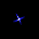 Blue and white starburst and cross-shaped icons on black background with one gray rectangle