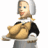 A pixelated figure in colonial attire holds a roasted turkey on a platter, with visible animation changes across frames.