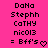 A static image with a bright pink background displays two identical vertical of pixelated text and symbols