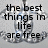 A silver-toned double-C logo with text overlays reading "the best things in life are free," "the next best are expensive.", and "-Coco Chanel".