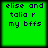 Green background with dark blue pixelated text reading 'elise and talia r my bfss' in four identical arranged in a
