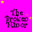 The BrokeN Mid or text in black pixelated font on bright pink background with scattered yellow and pink stars.