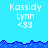 Pixelated blue background with white text 'Kassidy Lynn' and '<33', two of identical icons separated by a jagged blue wave border