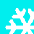 Four white snowflake icons on a cyan background, each with distinct branching patterns and pixelated edges.