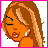 Animated contact sheet of a pixel-art character with orange skin and blonde hair, showing sequential frames from an AIM buddy icon animation including facial expression changes, clothing adjustments, and text panels with slang phrases.