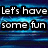 Pixelated text with blue background and a disco ball, displaying phrases about having fun and riding on a disco stick