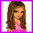 Pixelated image of a person with long brown hair wearing a pink top, next to text reading "Single and lovin it!" on a bright pink background.